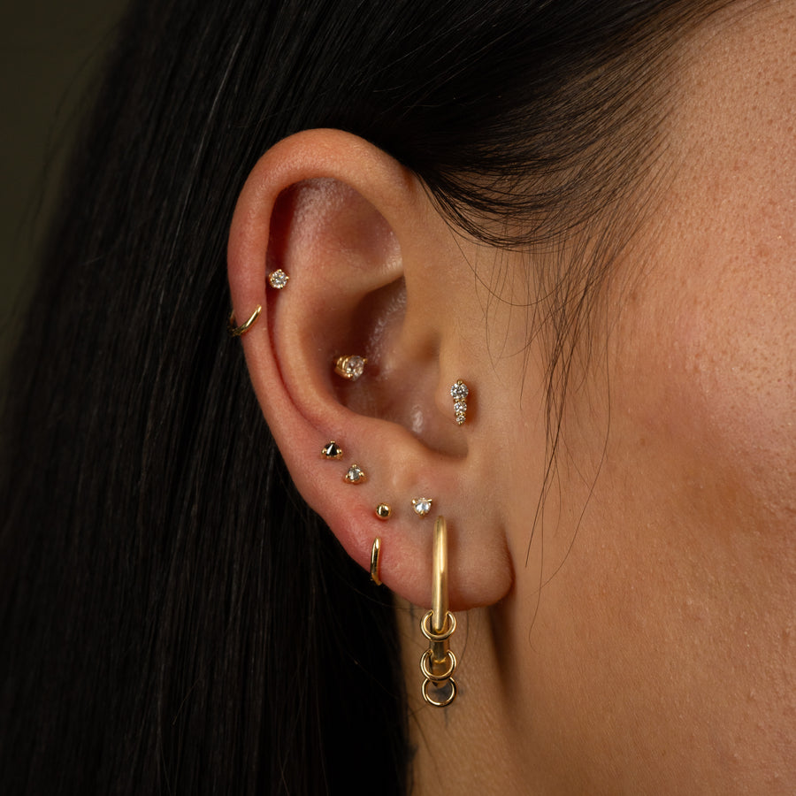 Stardust Flat Back Stud, Grey Diamond