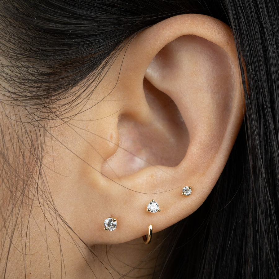 Diamond flat back earrings Clearance