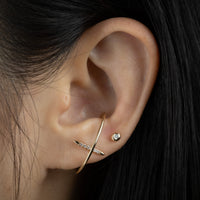 Seconds Flat Back Stud Earring, Diamond