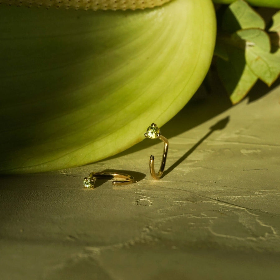 Large Peridot Claw Earring