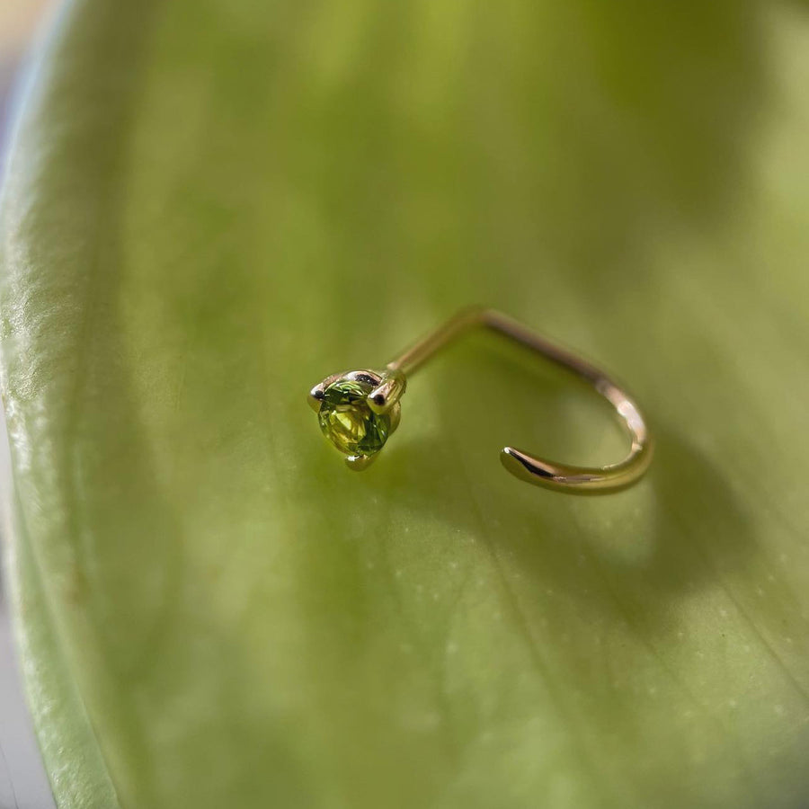 Large Peridot Claw Earring