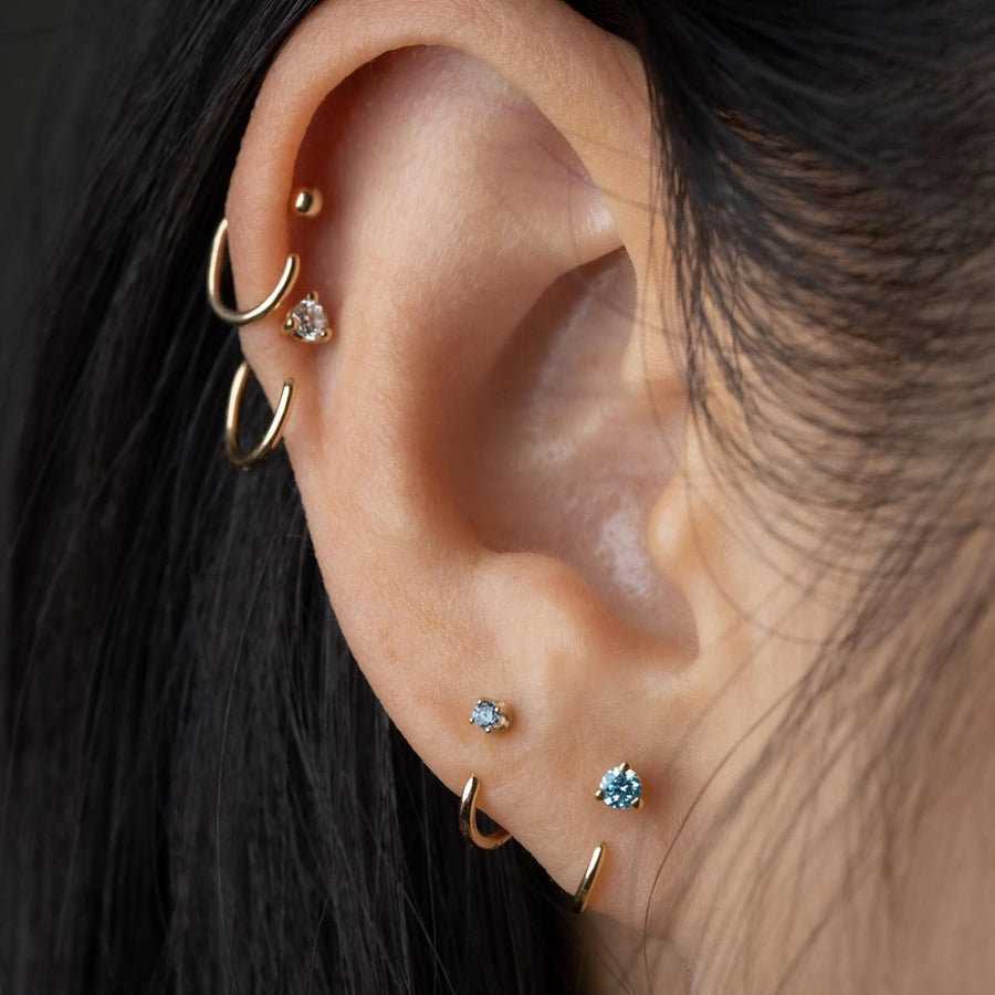 Sapphire Claw Asymmetric Earring Pair